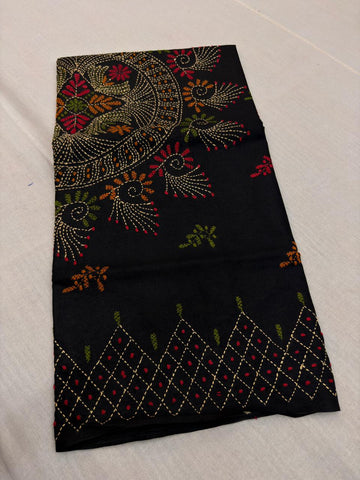 MANIPURI KNOT WORK TUSSER BLACK