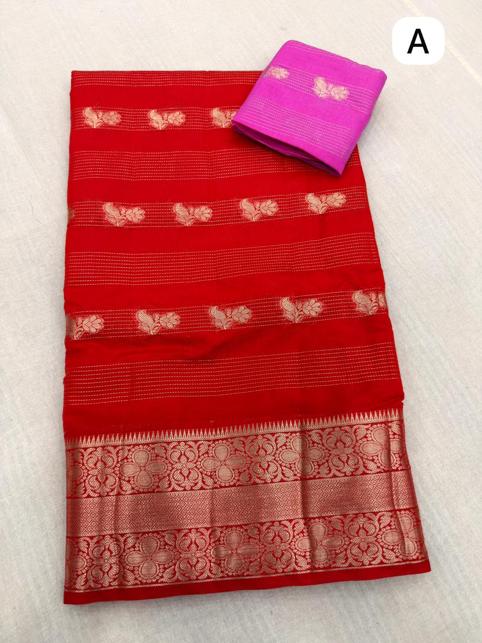 RED BANARASI WARM SILK