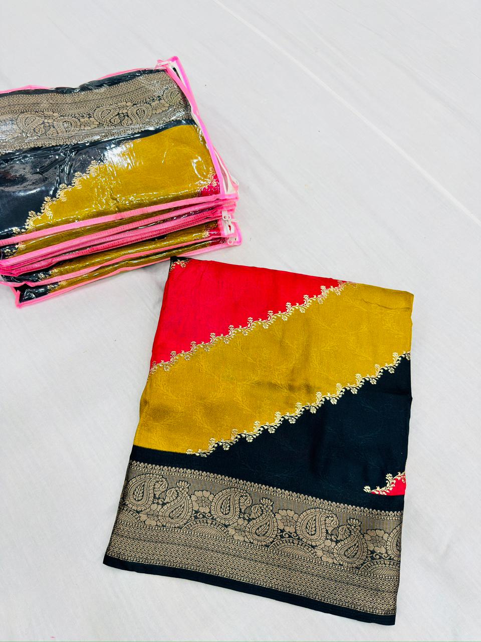 PURE MARSHMALLOW GEORGETTE RUNGKAT DESIGN – Lepakshi Showroom