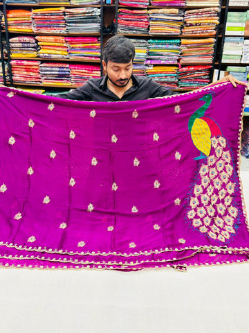 PEACOCK SHINE GEORGETTE