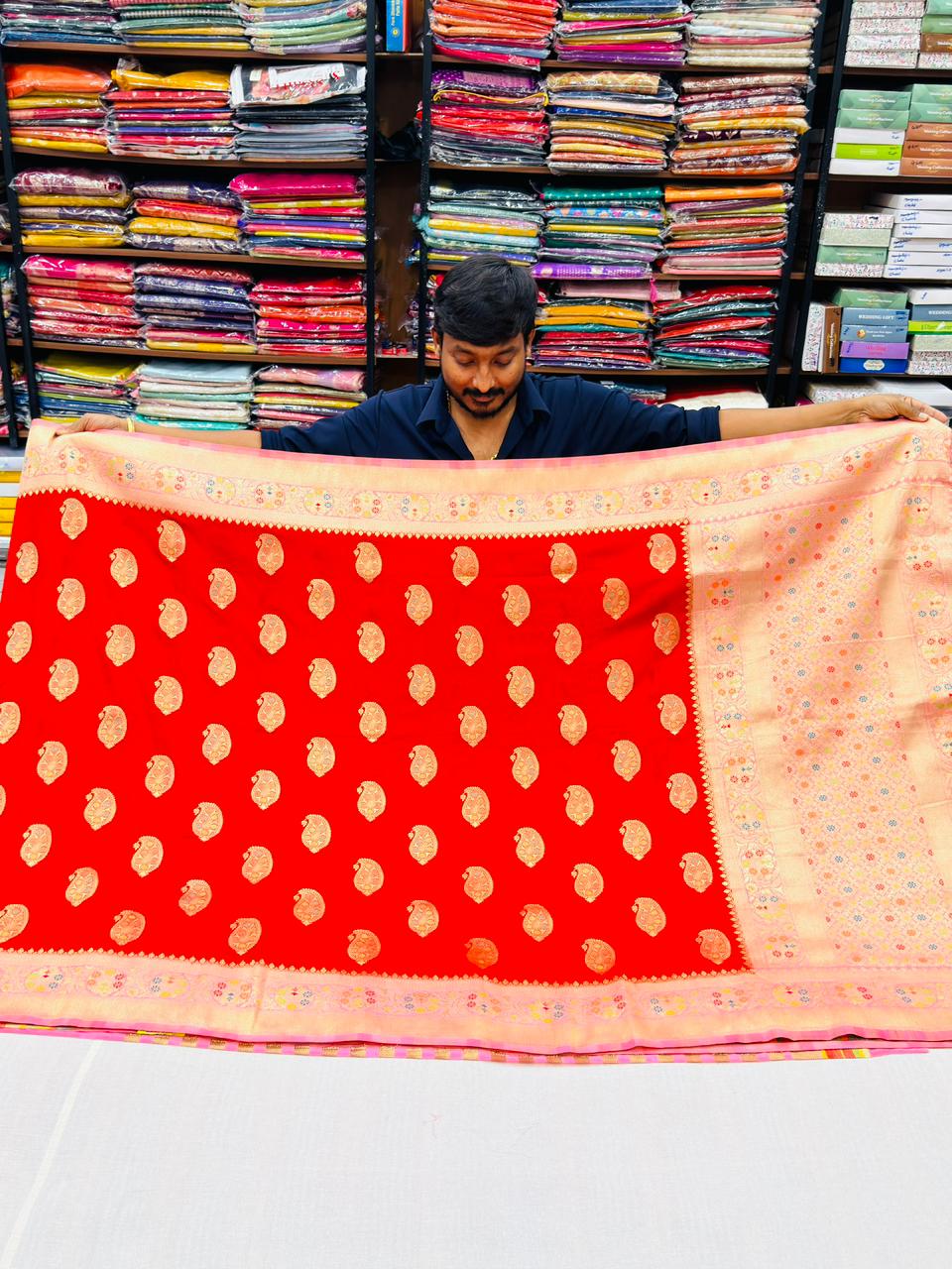 RED BANARASI SOFT GEORGETTE