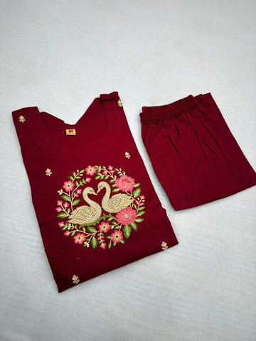 EMBROIDERY DUCK 2PC COTTON