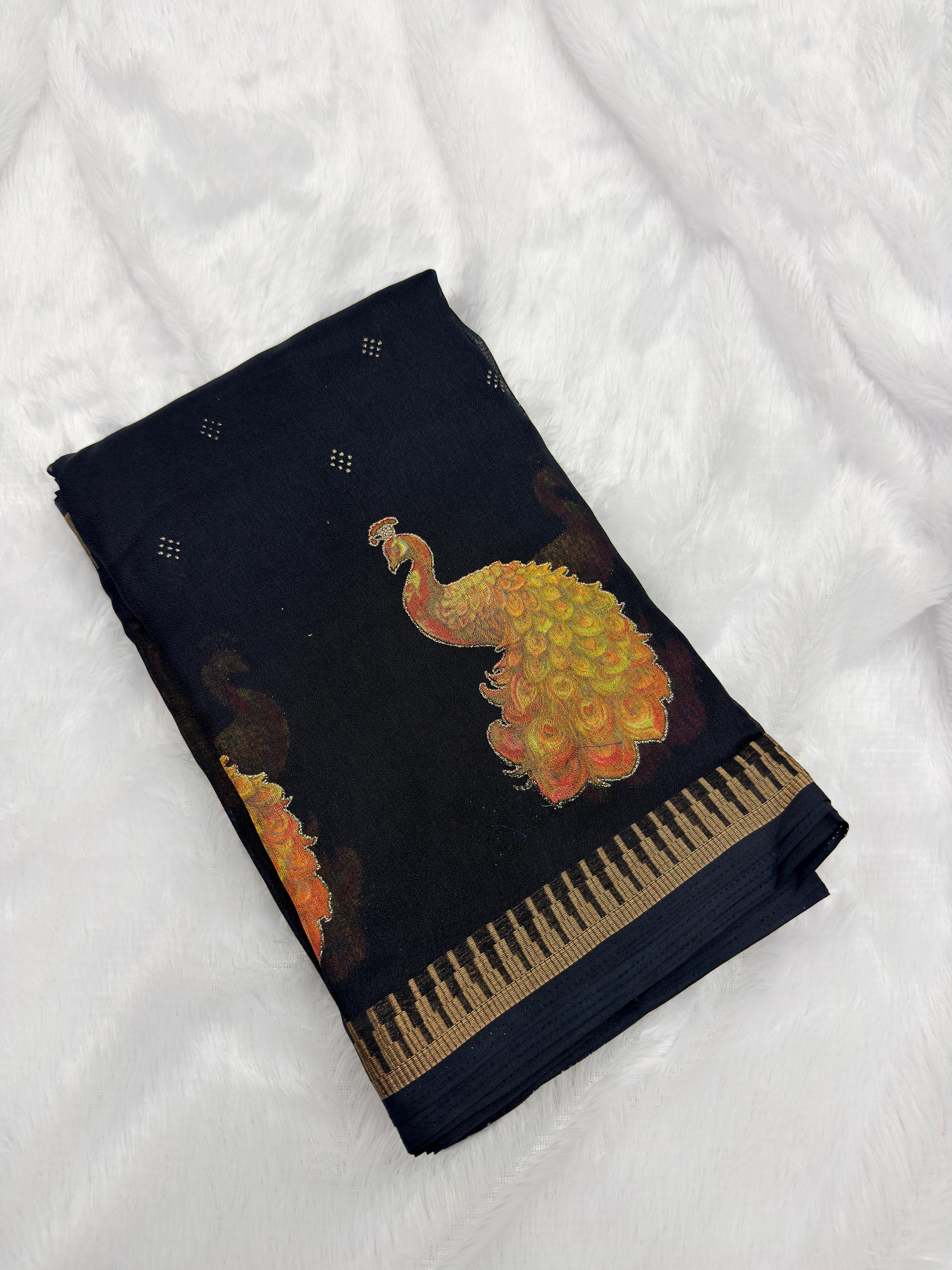 GEORGETTE PEOCOCK PRINT