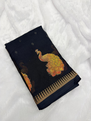 GEORGETTE PEOCOCK PRINT