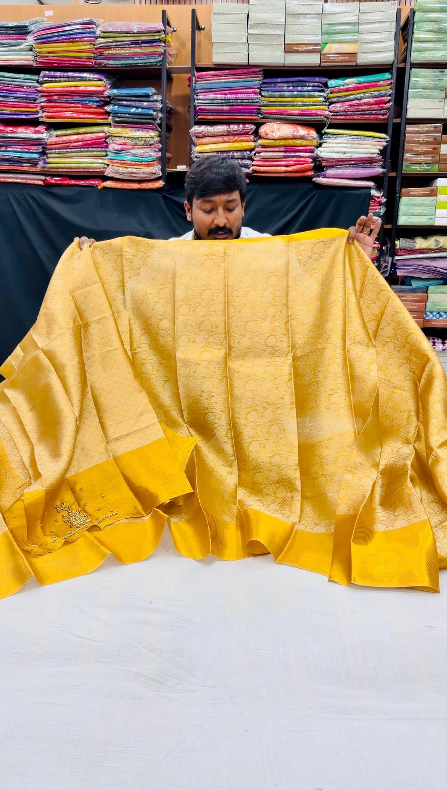 WEAVING MISTAKE GOLD SAREES