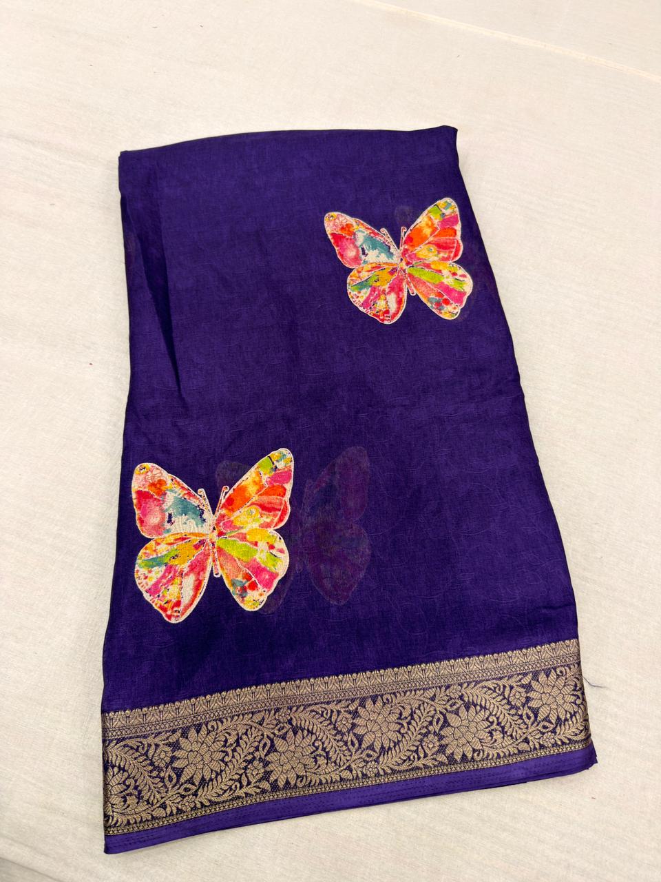 Marshmallow ButterFly Georgette