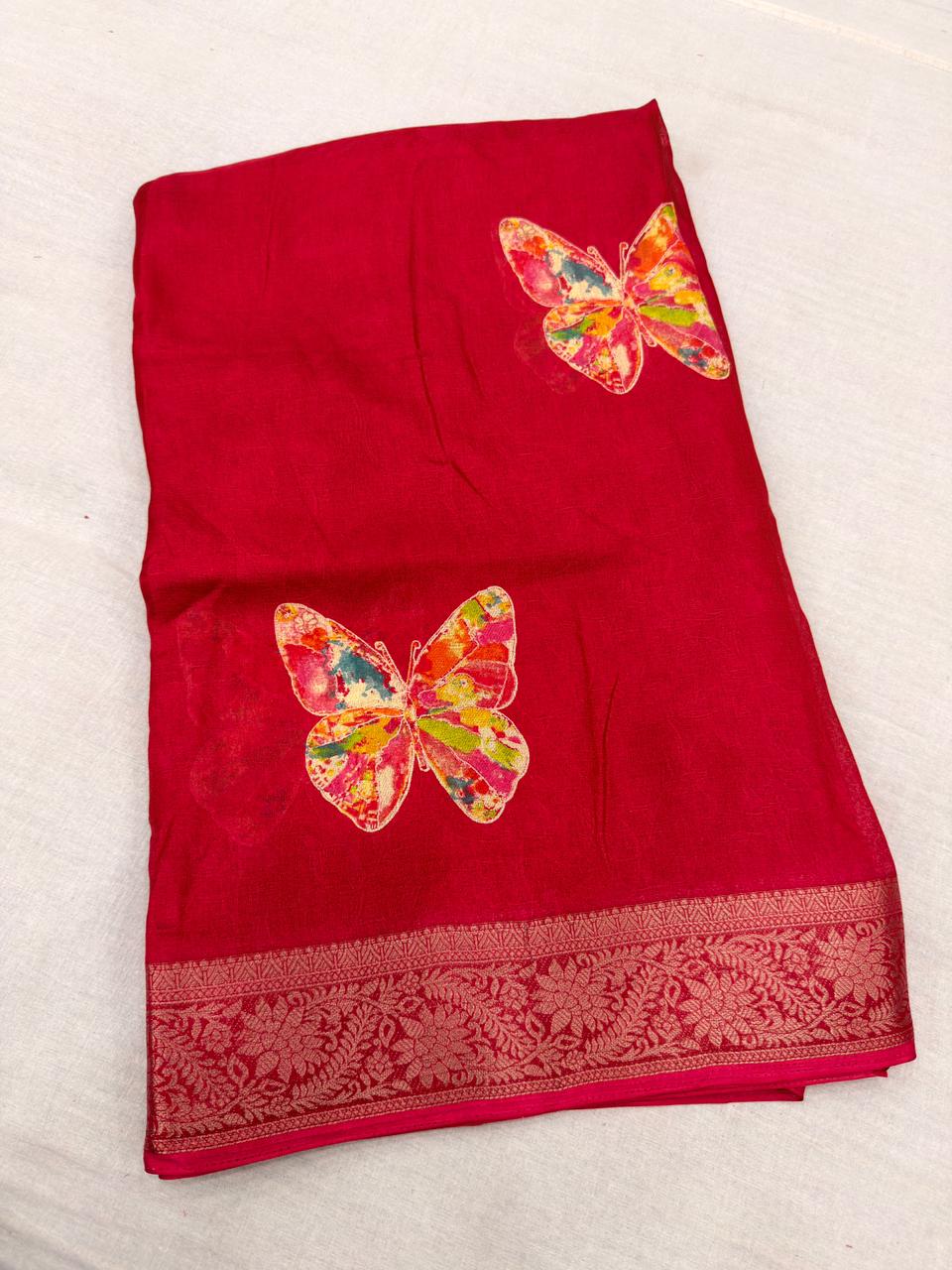 Marshmallow ButterFly Georgette