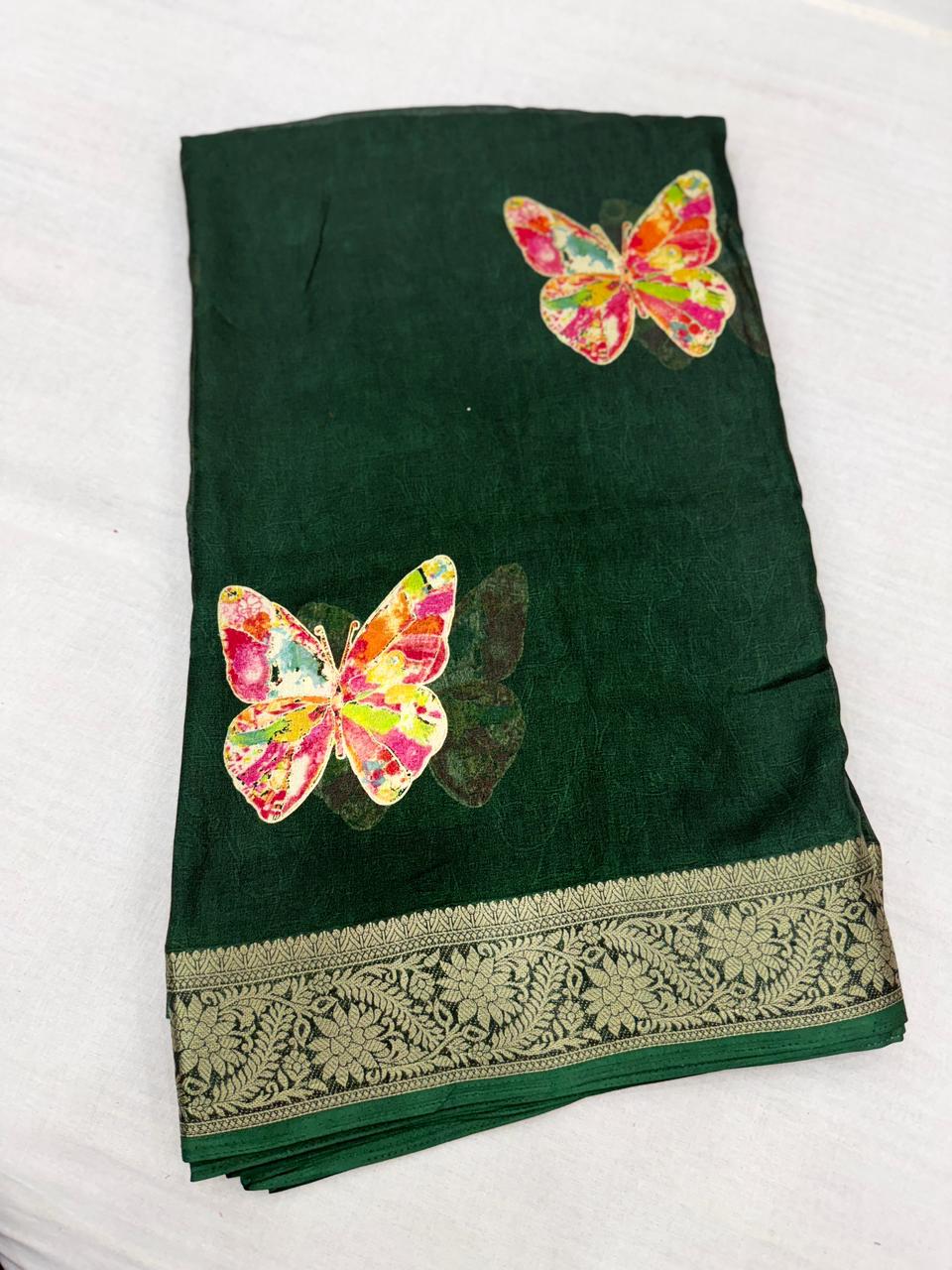 Marshmallow ButterFly Georgette