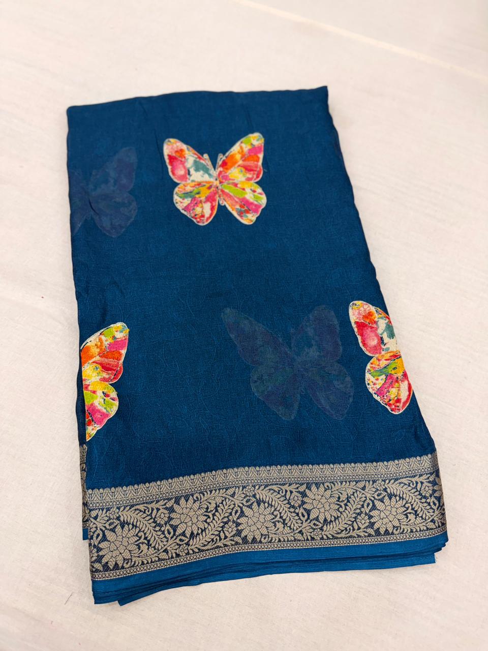 Marshmallow ButterFly Georgette
