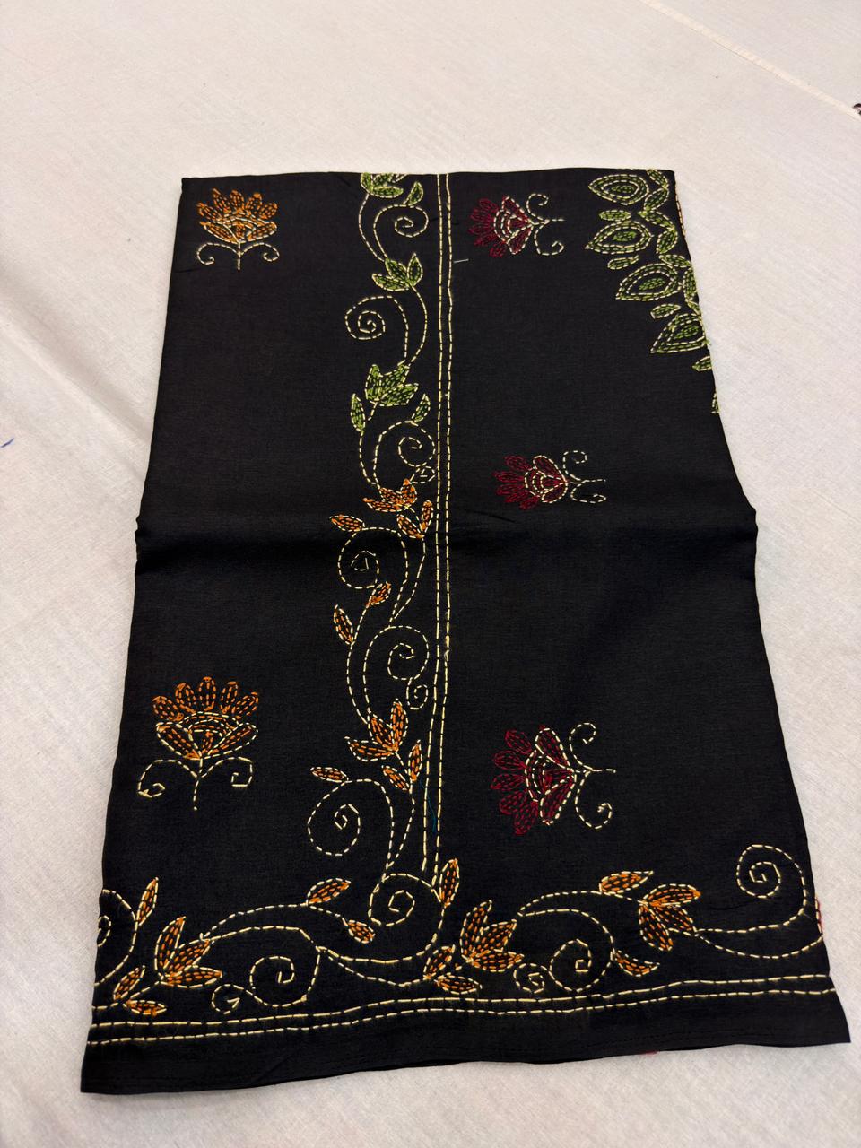 MANIPURI KNOT WORK TUSSER BLACK