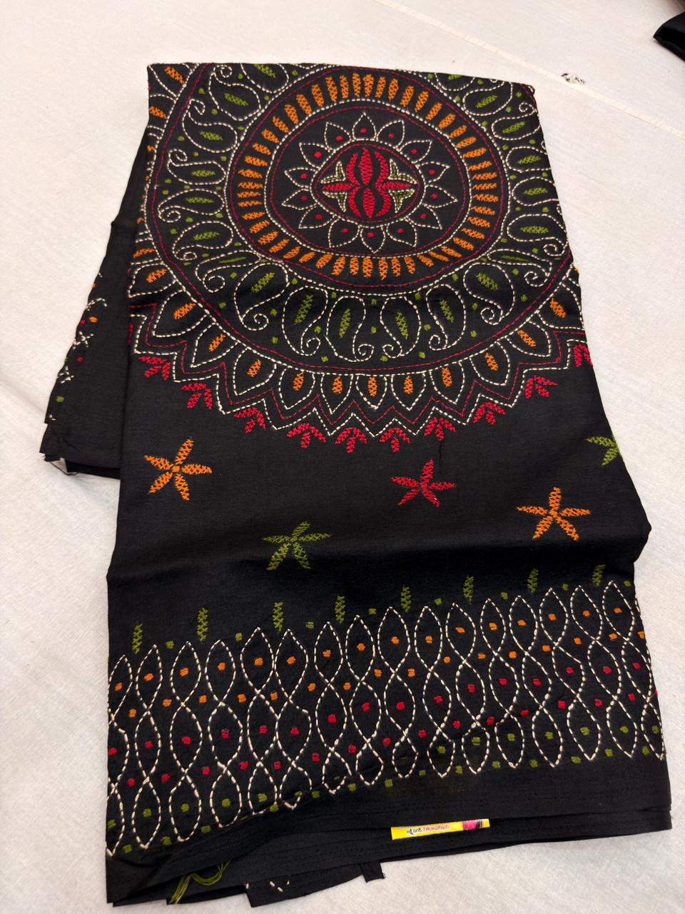 MANIPURI KNOT WORK TUSSER BLACK