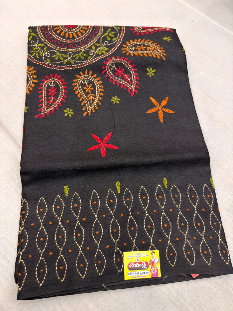 MANIPURI KNOT WORK TUSSER BLACK