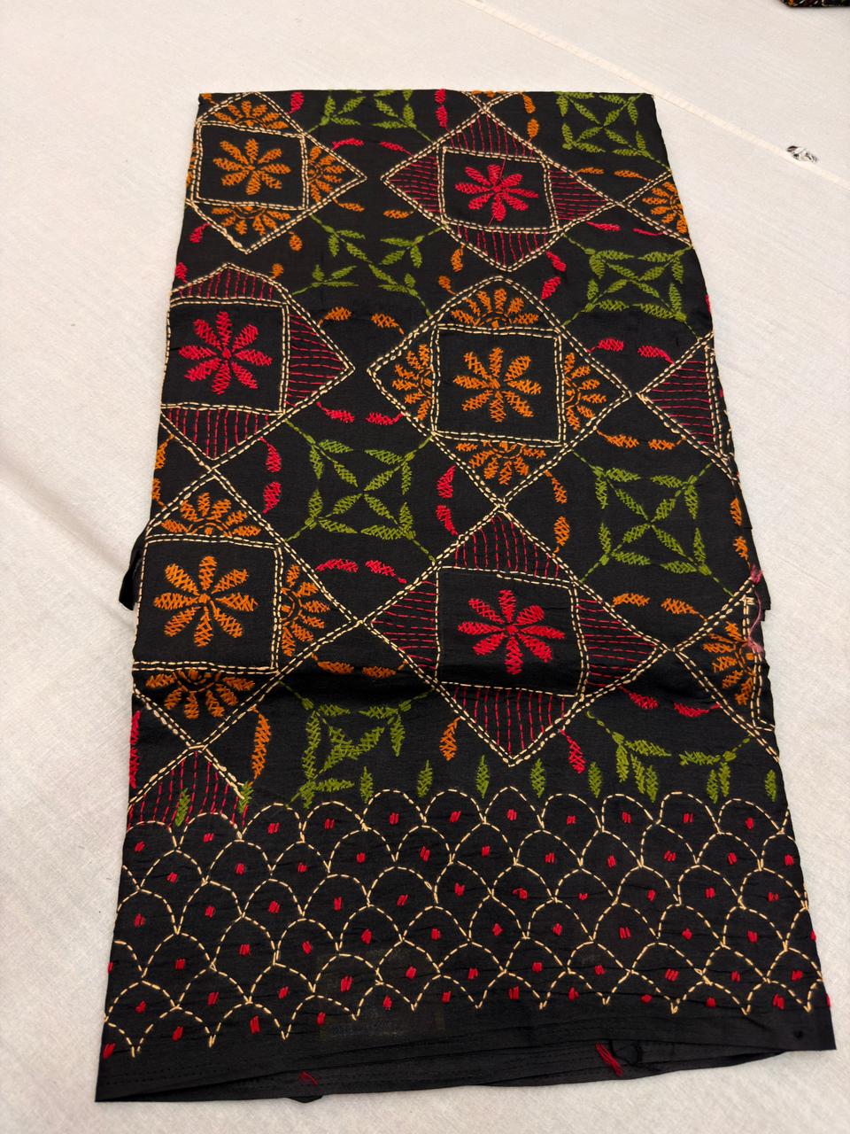 MANIPURI KNOT WORK TUSSER BLACK