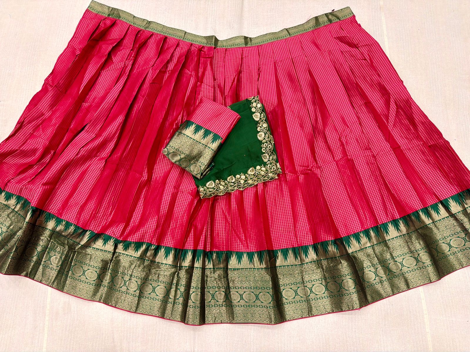 Vintage checks Lehenga