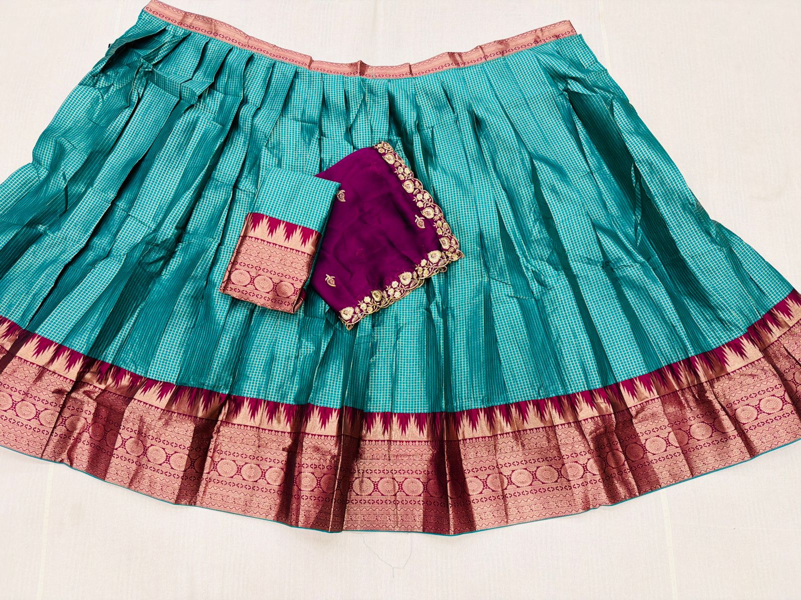 Vintage checks Lehenga