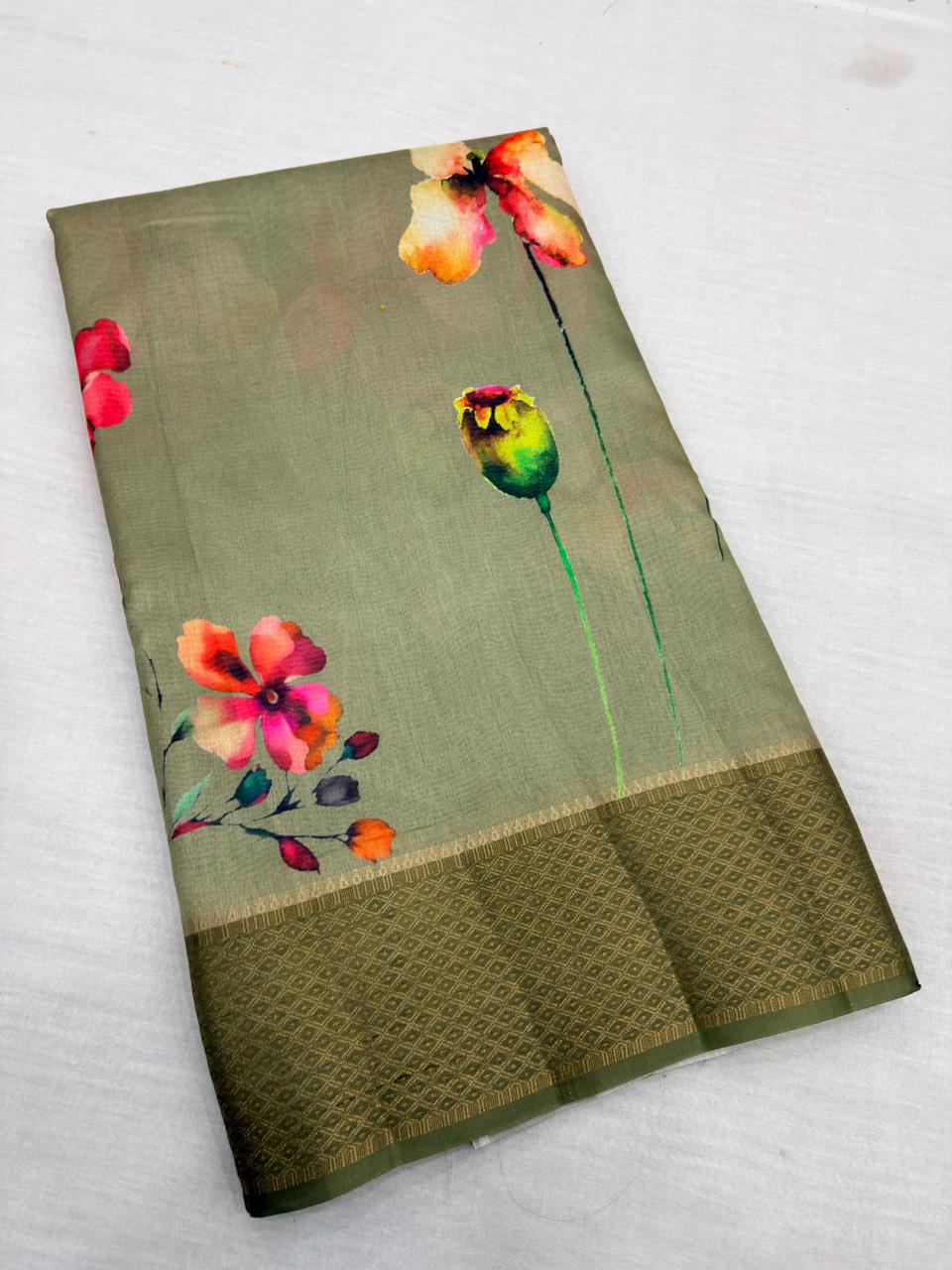 TUSSER FLORAL SILK
