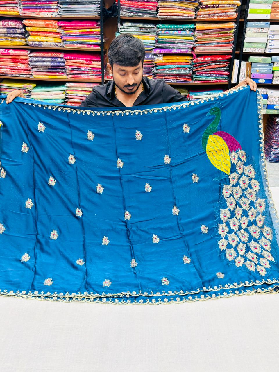 PEACOCK SHINE GEORGETTE