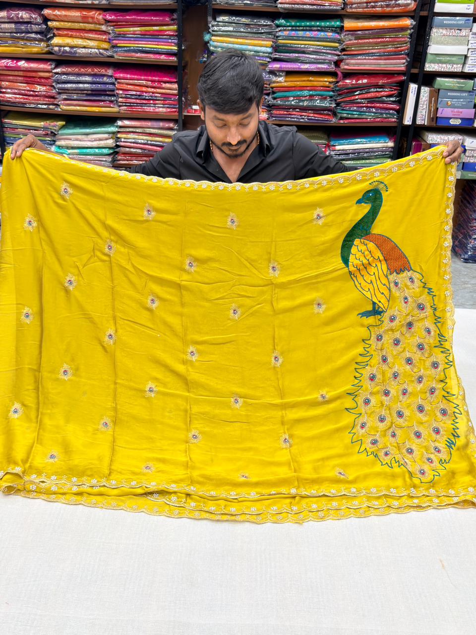 PEACOCK SHINE GEORGETTE
