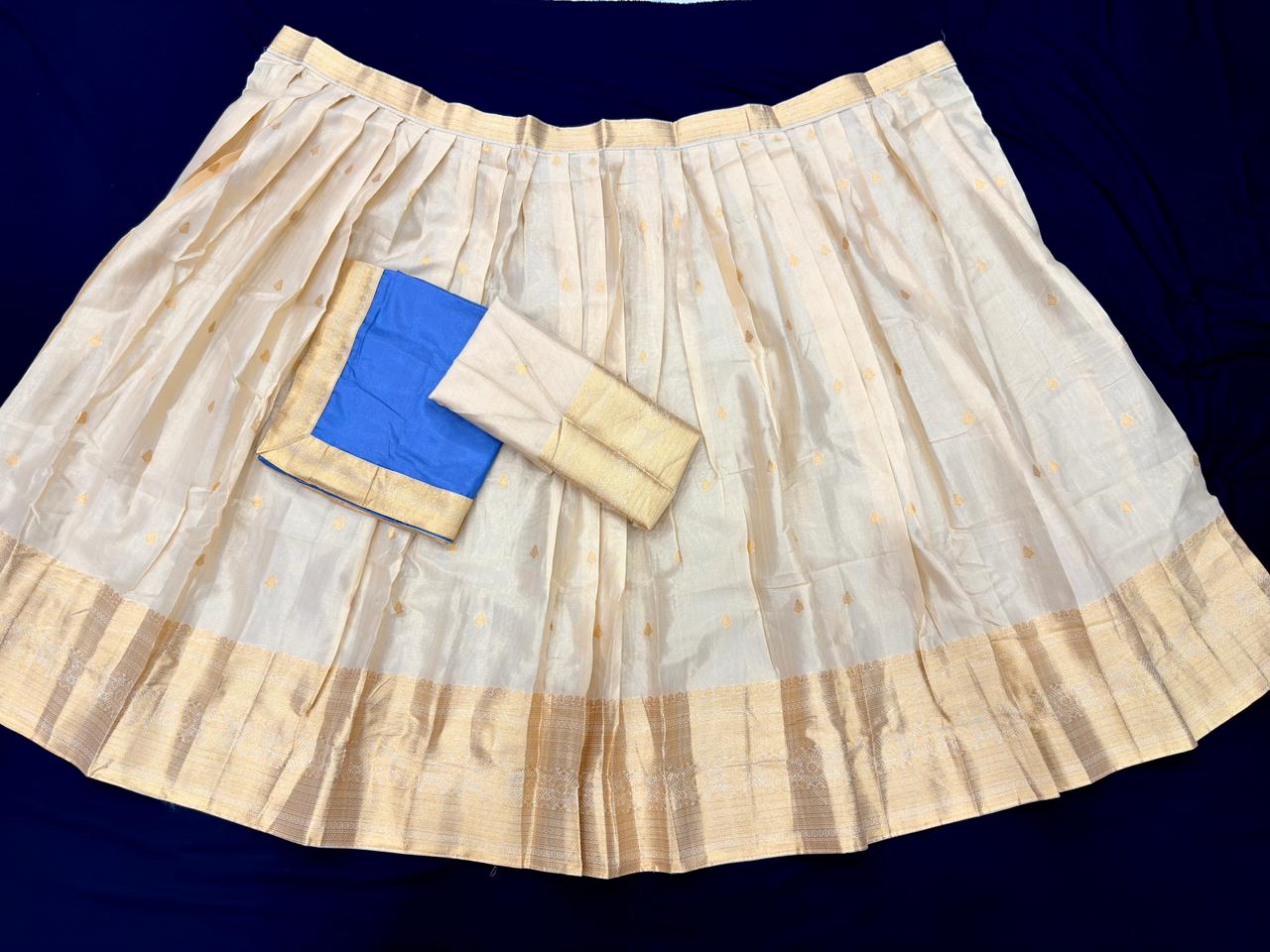GOLD JARI  CREAM LEHANGA