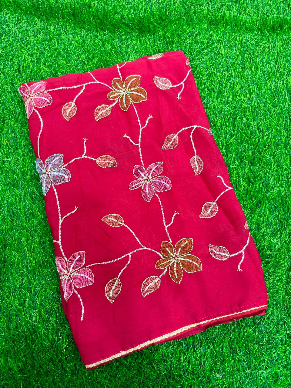 VINTAGE FLORAL EMBROIDERY SAREES