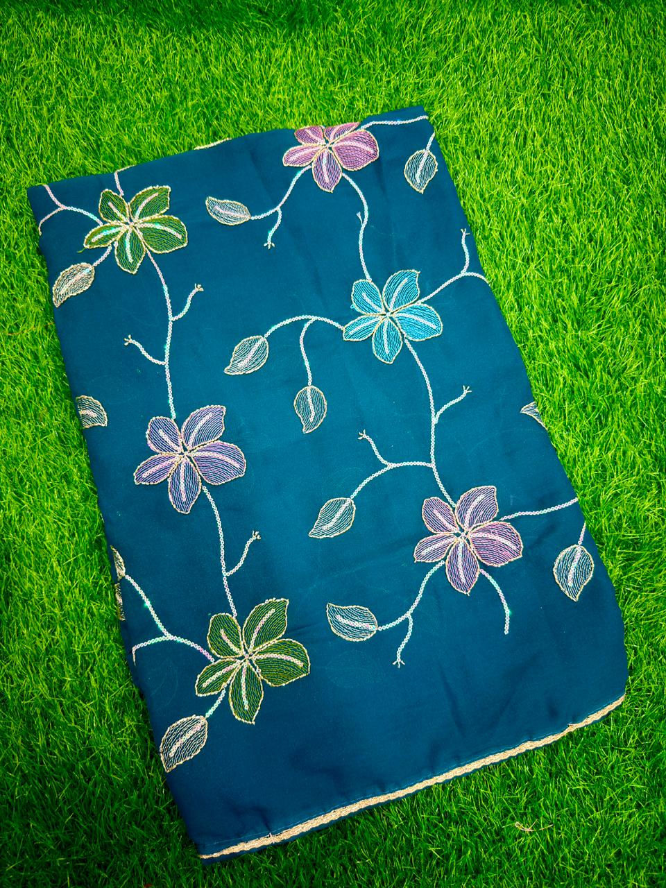 VINTAGE FLORAL EMBROIDERY SAREES