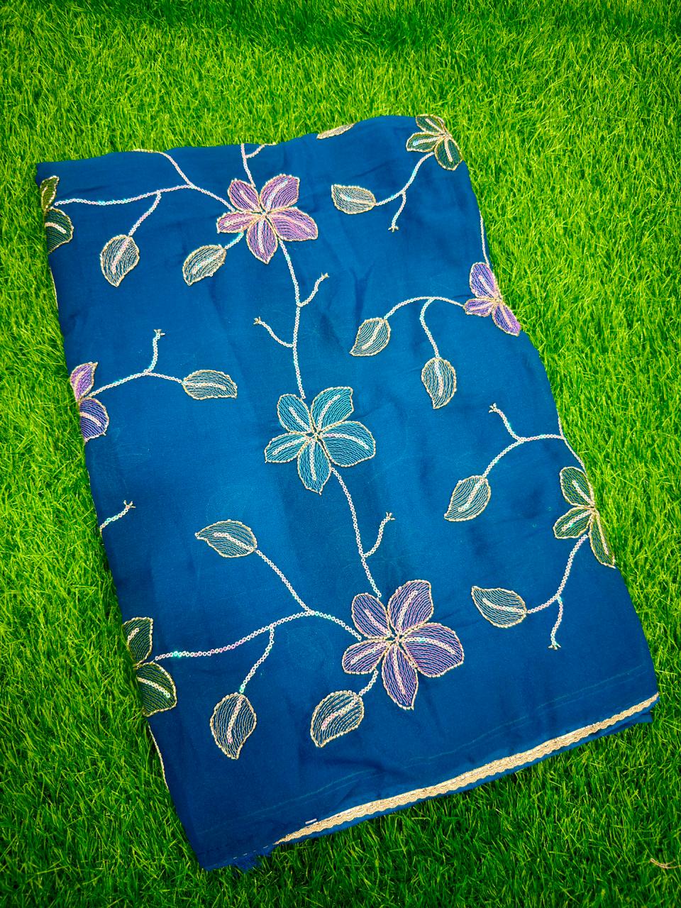 VINTAGE FLORAL EMBROIDERY SAREES