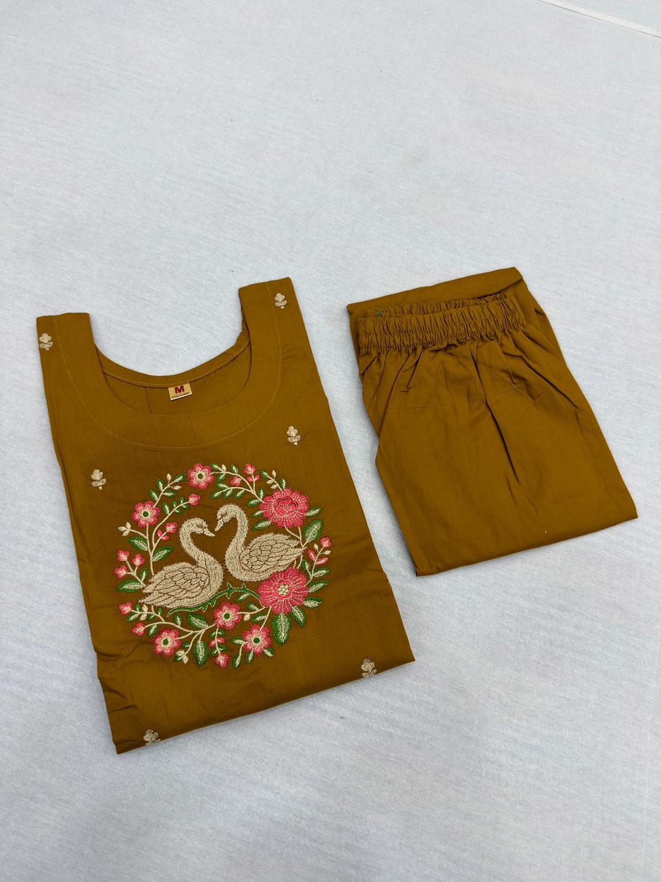 EMBROIDERY DUCK 2PC COTTON