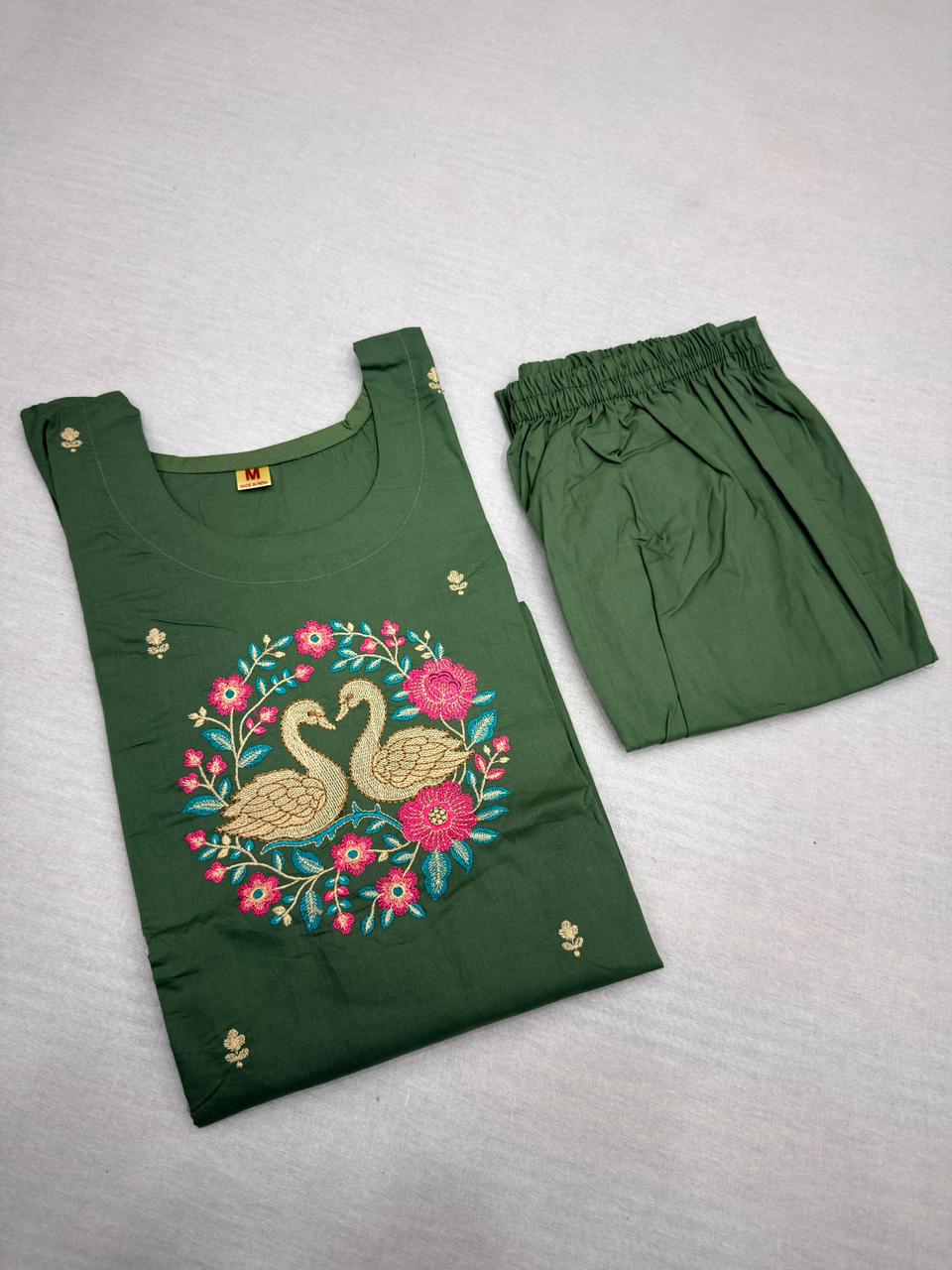 EMBROIDERY DUCK 2PC COTTON