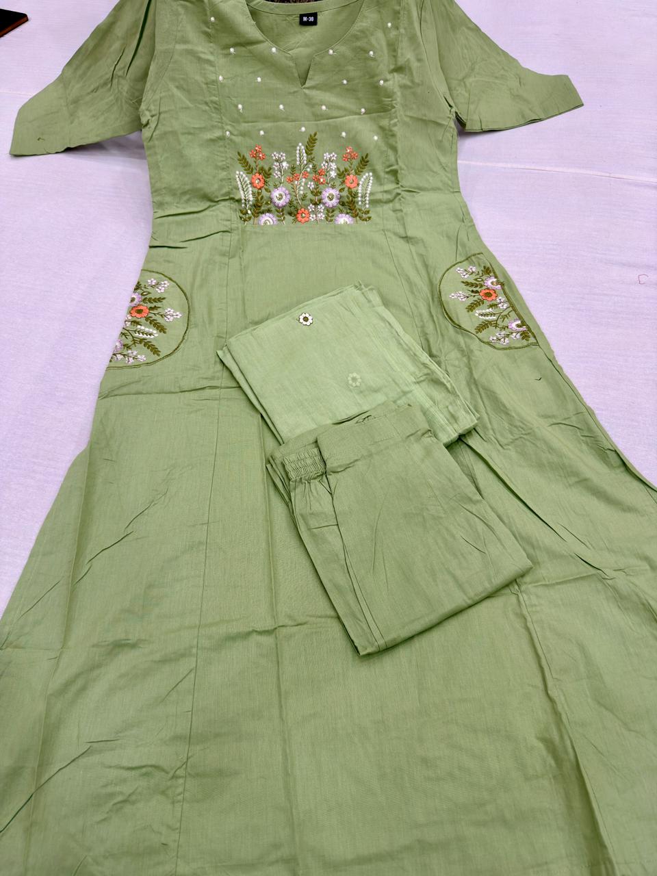 EMBROIDERY 3PC COTTON