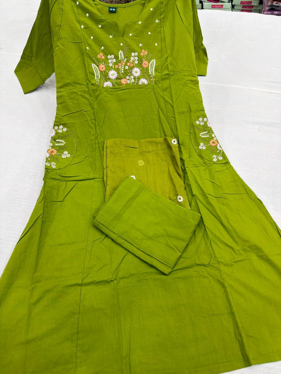EMBROIDERY 3PC COTTON