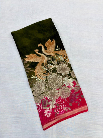 MANGALAGIRI FLAMINGO GEORGETTE