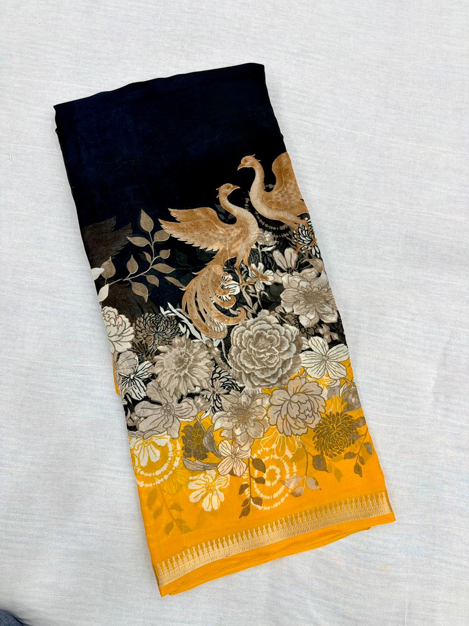 MANGALAGIRI FLAMINGO GEORGETTE