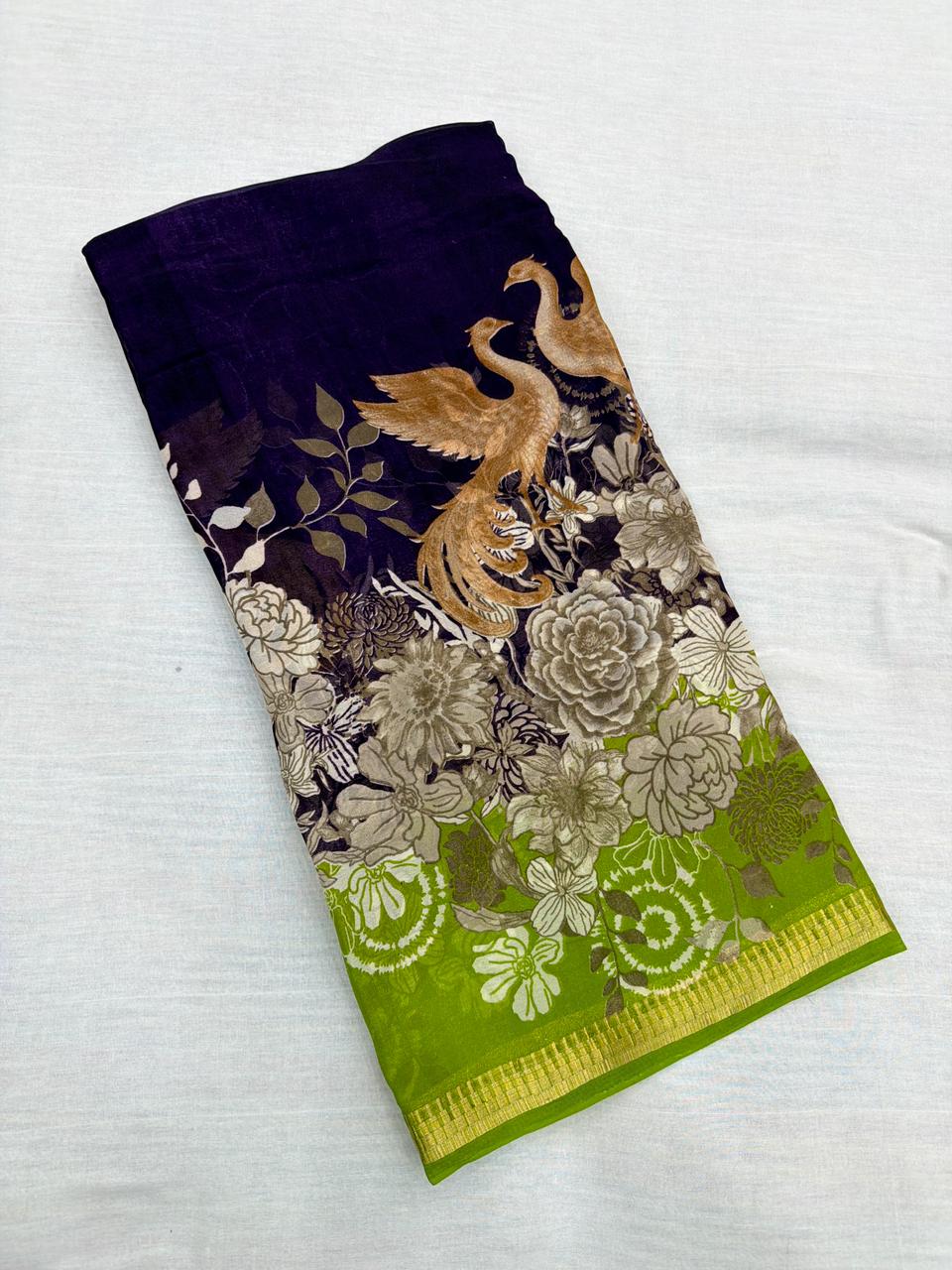 MANGALAGIRI FLAMINGO GEORGETTE