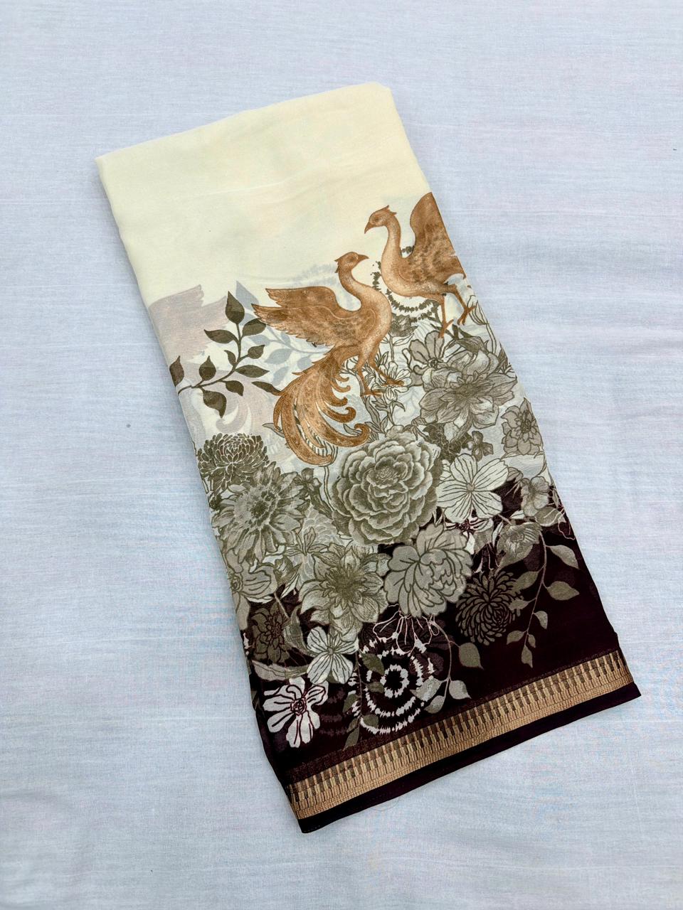 MANGALAGIRI FLAMINGO GEORGETTE