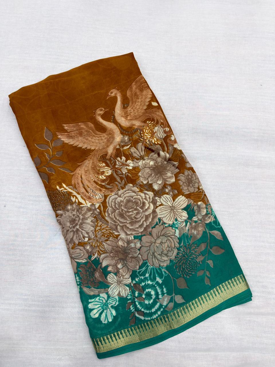 MANGALAGIRI FLAMINGO GEORGETTE
