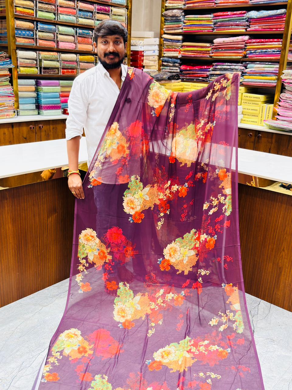DESIGNER  FLORAL GEORGETTE