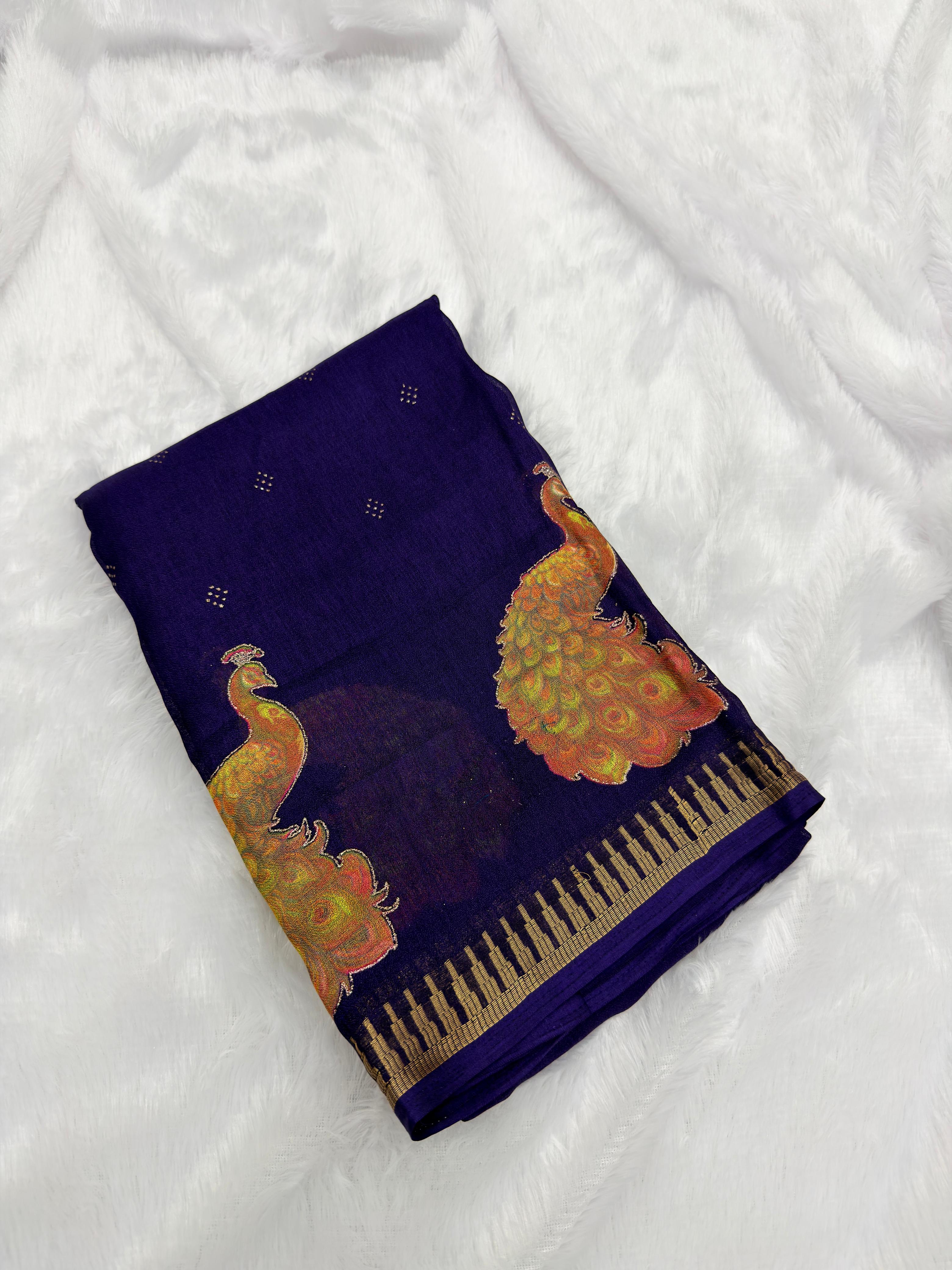 GEORGETTE PEOCOCK PRINT