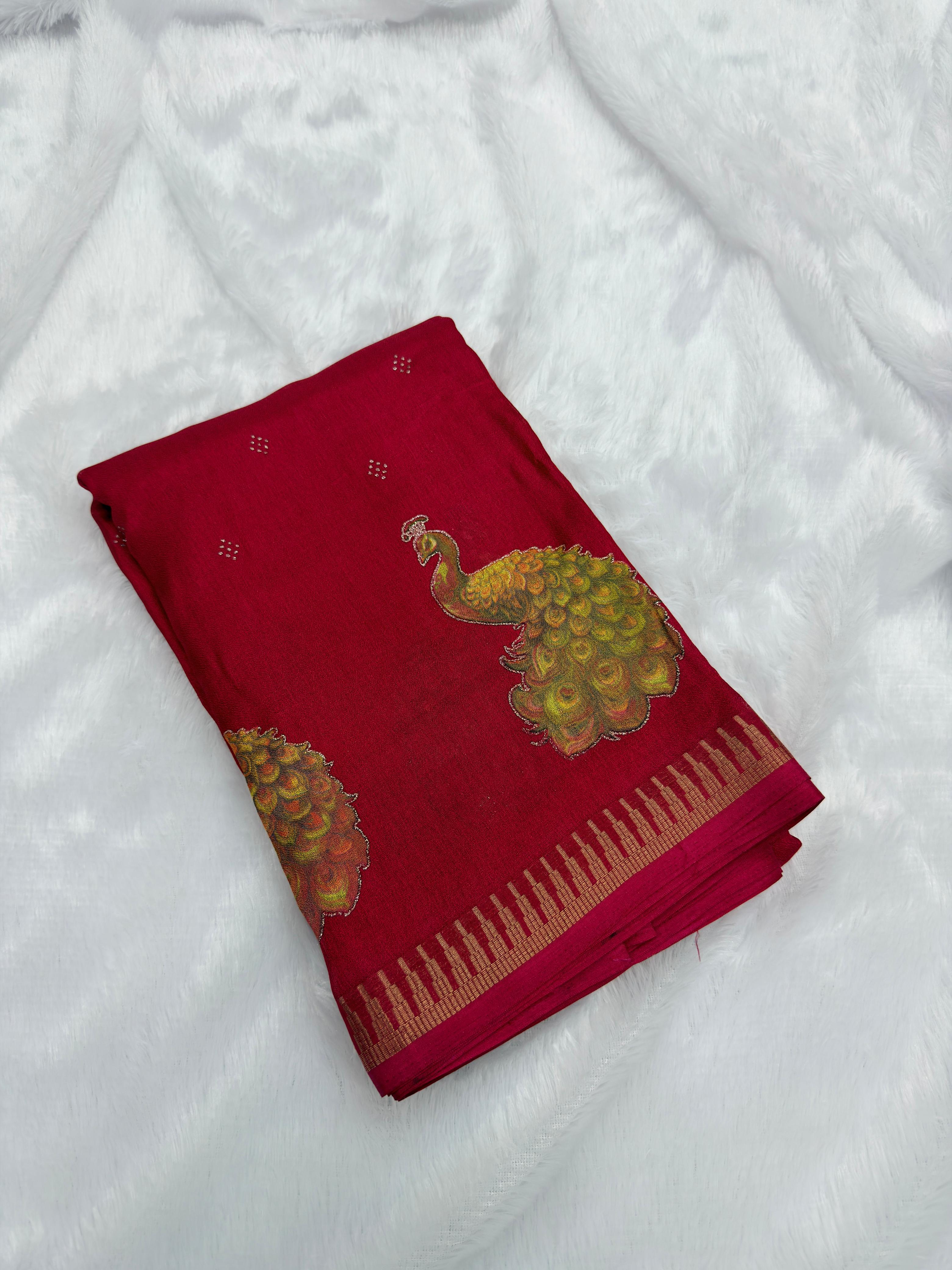 GEORGETTE PEOCOCK PRINT