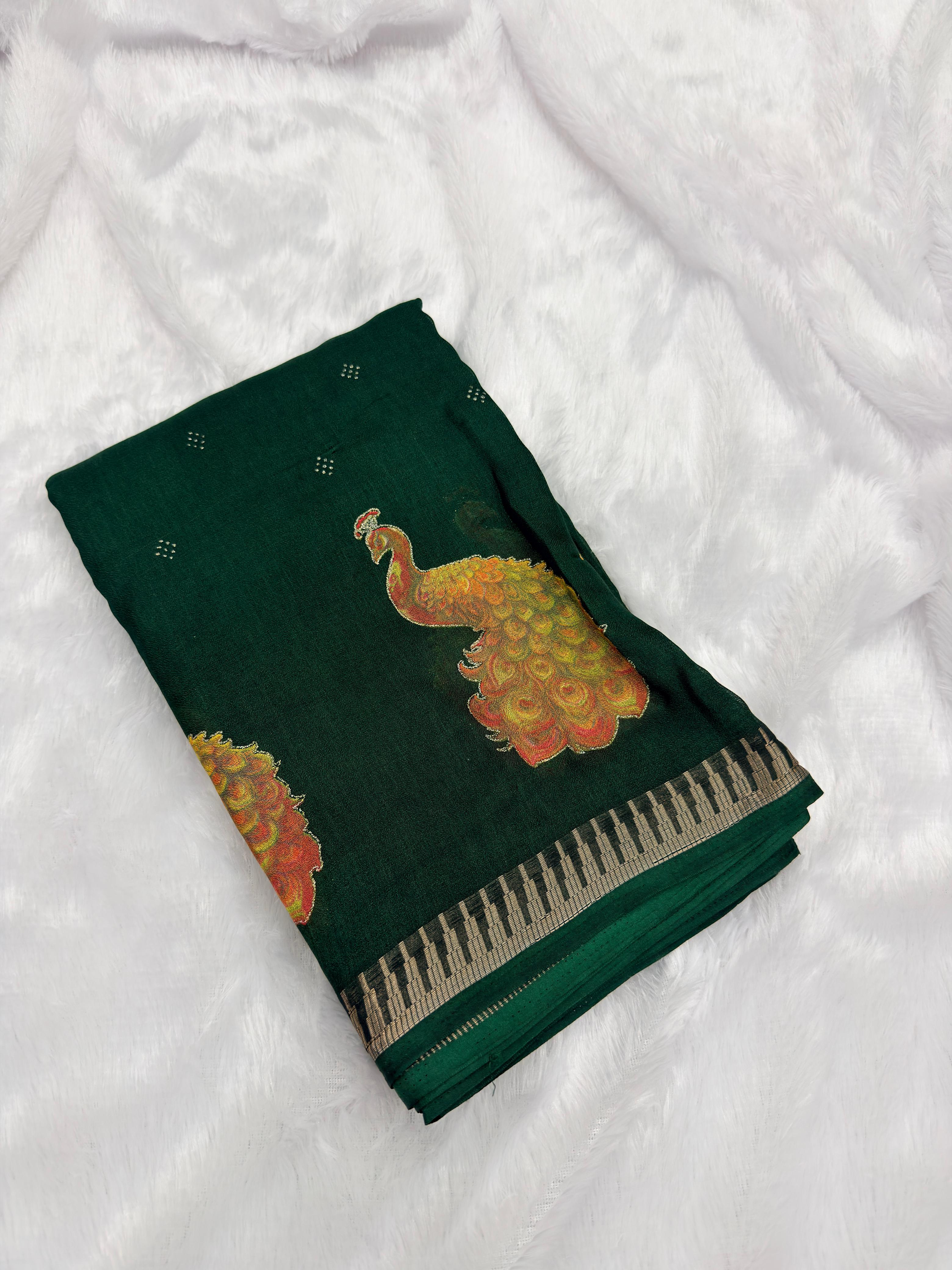 GEORGETTE PEOCOCK PRINT
