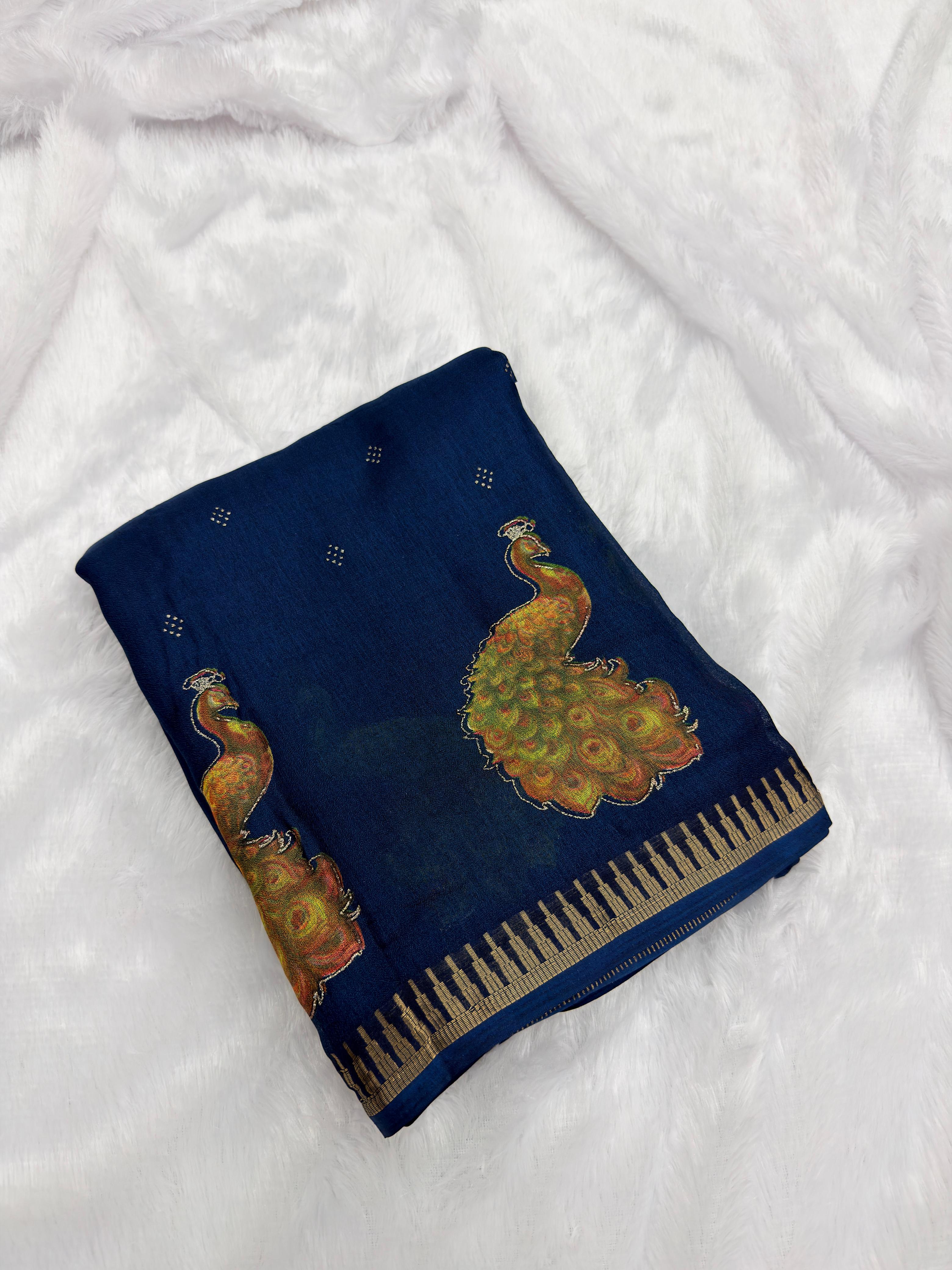 GEORGETTE PEOCOCK PRINT