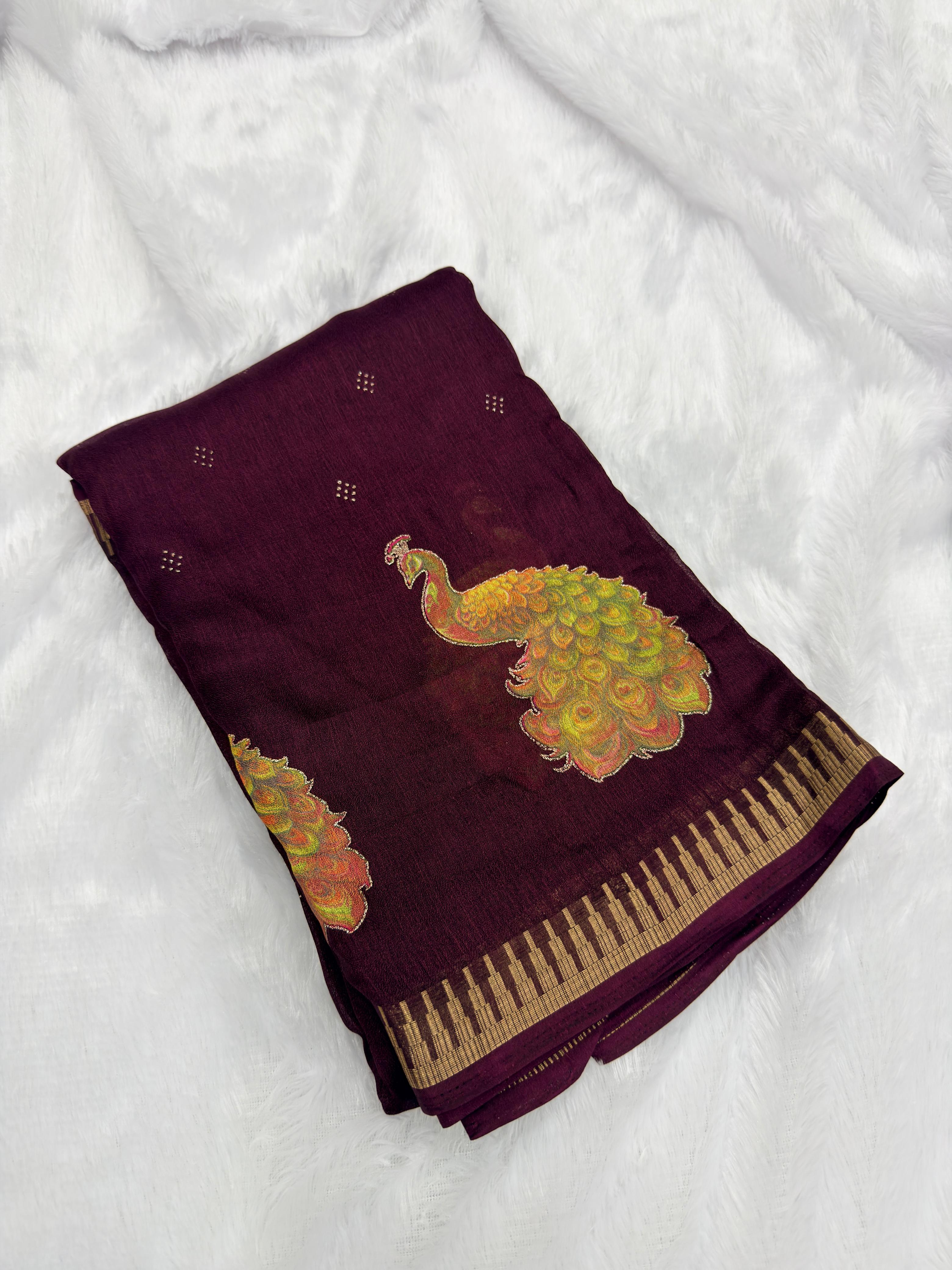 GEORGETTE PEOCOCK PRINT