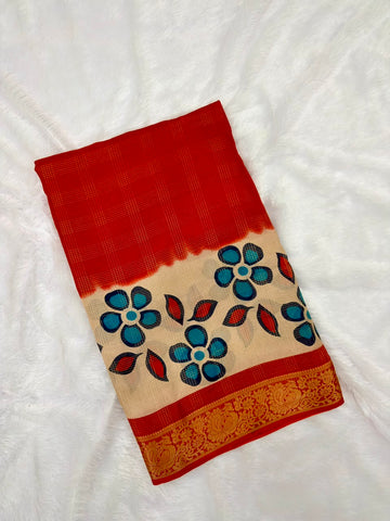 RED MANGALAGIRI GEORGETTE