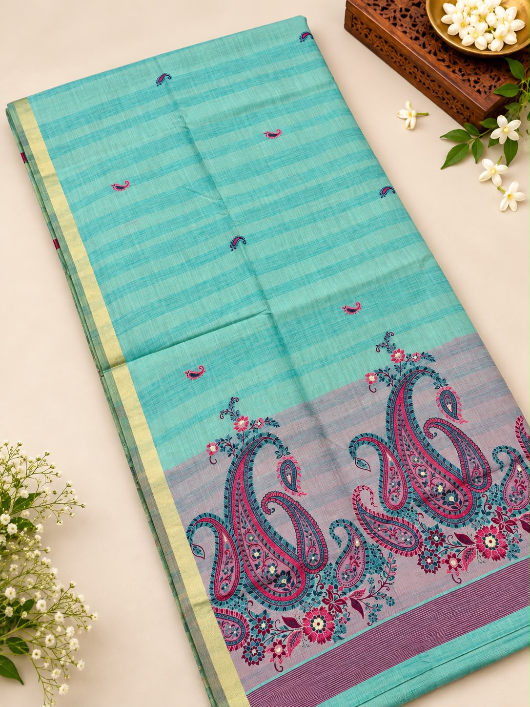 KASHMIRI JAMDANI CHANDERI