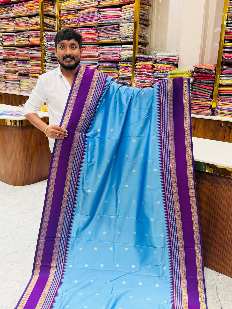 MUL CHANDERI HANDBLOCKED COTTON