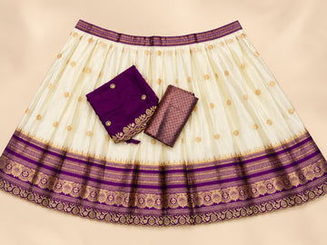 KIDS HALF WHITE LEHENGAS