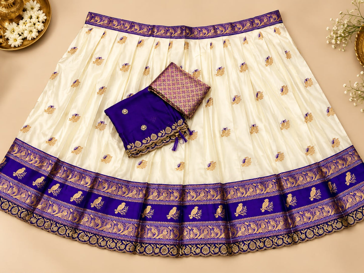 KIDS HALF WHITE LEHENGAS